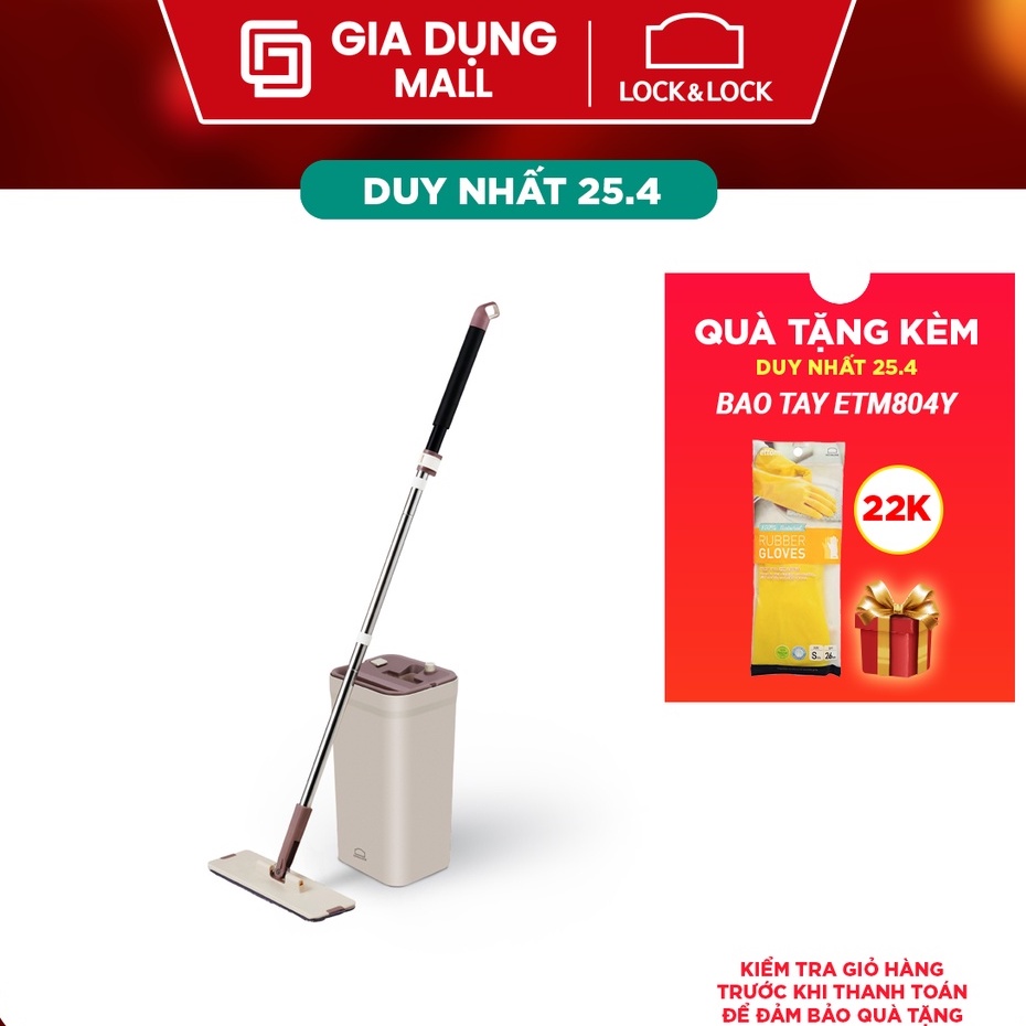 Bộ Cây Lau Nhà Lock&amp;Lock Squeeze Flat Mop ETM471-Chất liệu cao cấp trọng lượng nhẹ thiết kế chắc chắn-Chính hãng