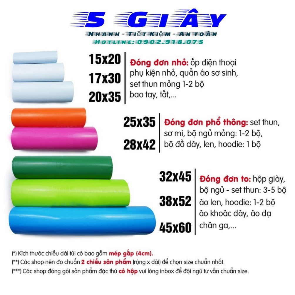 [Siêu Dày size 17x30] Túi gói hàng niêm phong tự dính - Túi đóng hàng chuyển phát nhanh- 5 GIÂY