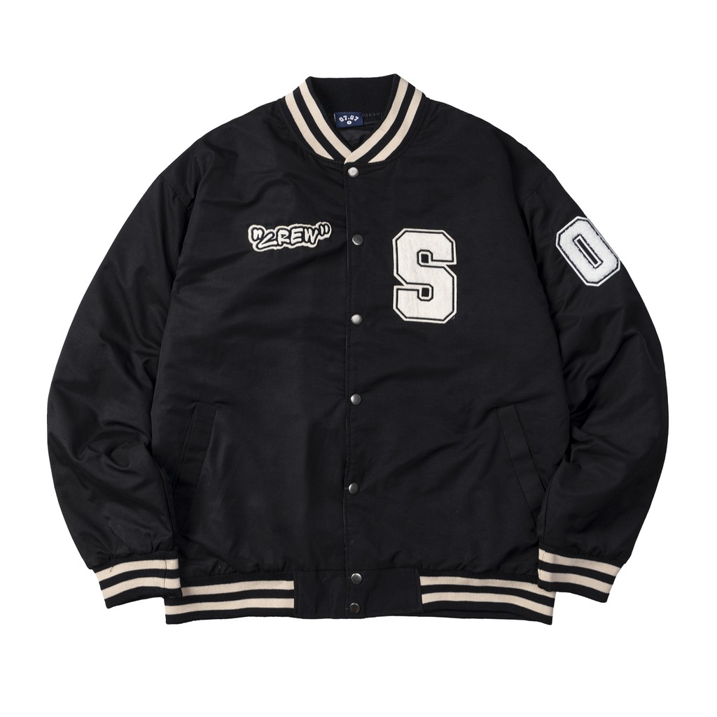 Áo khoác bomber "CREW" - Đen | BigBuy360 - bigbuy360.vn