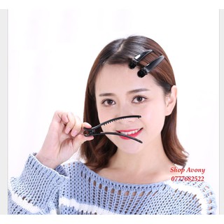 1 Kẹp tóc mái dạng mỏ vịt đơn giản bằng nhựa sử dụng trong tiệm làm tóc