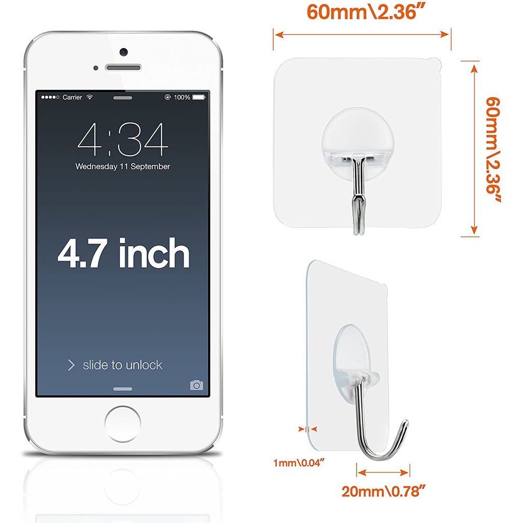 Móc Treo Đồ Dán Tường Không Cần Đóng Đinh Tiết Kiệm Không Gian Tiện Dụng