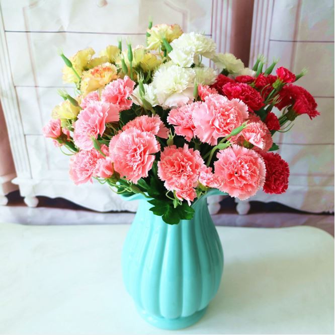 [Sỉ=Lẻ] Hoa cẩm chướng lụa 29k gồm 1 khóm 9-10 bông