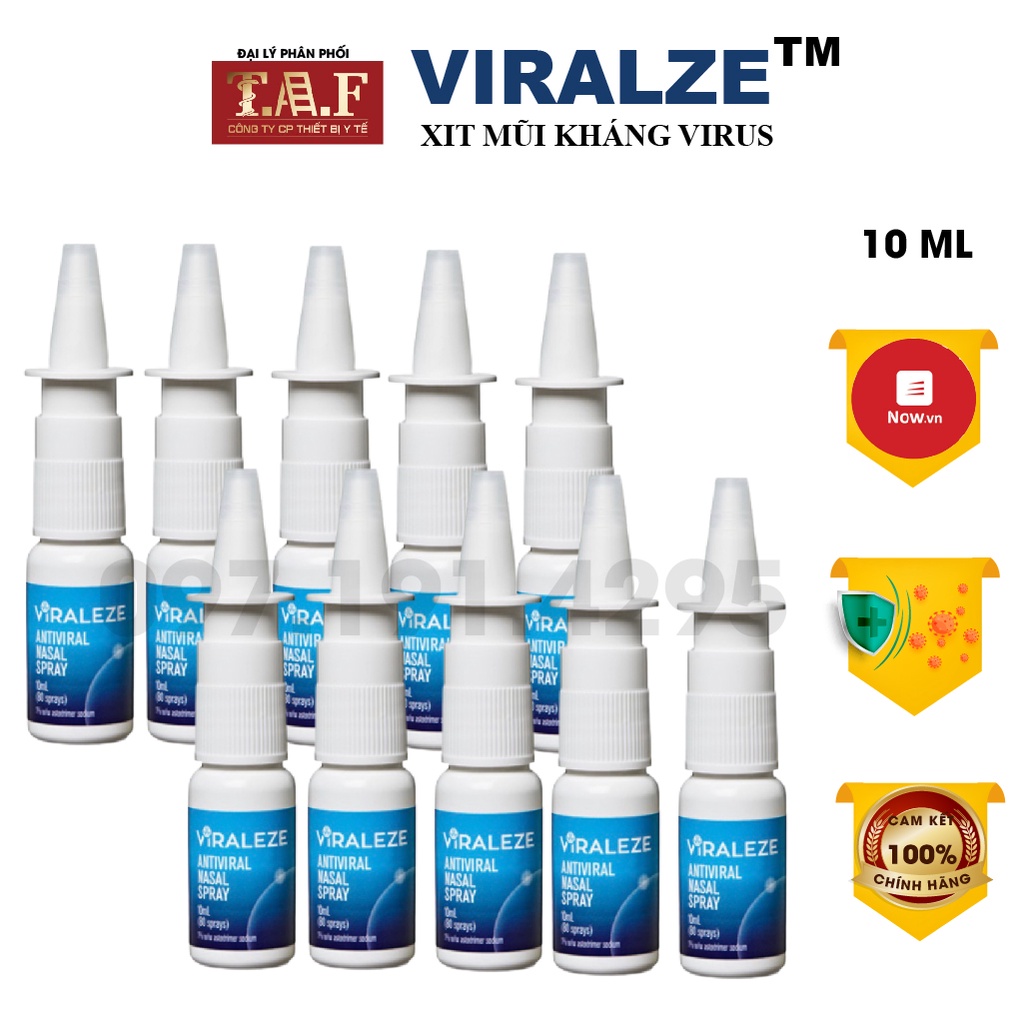 Xịt mũi Viraleze, combo 10 chai 10ml