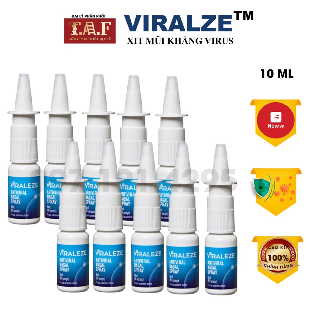 Xịt mũi Viraleze, combo 10 chai 10ml