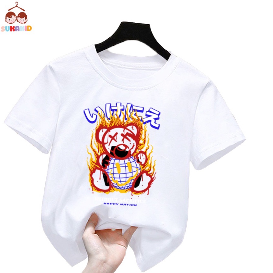 (giá sỉ ) Áo thun hình gấu without sacrifice Bé trai và gái.áo cho bé từ 6kg-30kg.AL56.