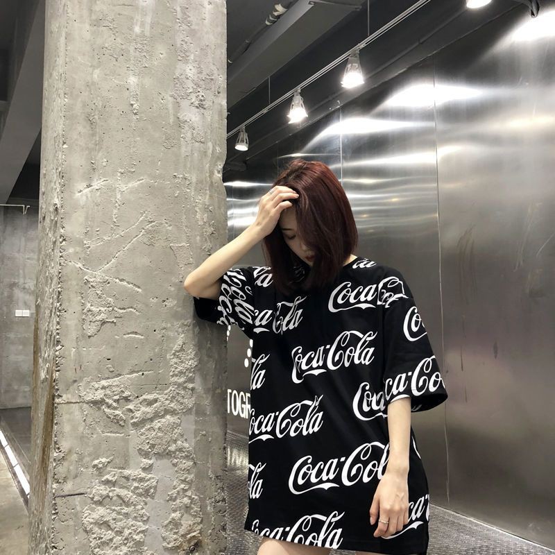 Áo thun tay lỡ Coca-Cola unisex form rộng