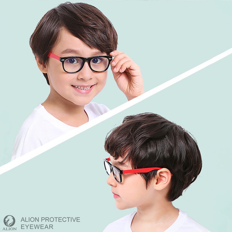 Kính mắt LUSEEN AG3202 chống tia bức xạ và ánh sáng xanh bảo vệ mắt dành cho trẻ em có hộp đựng