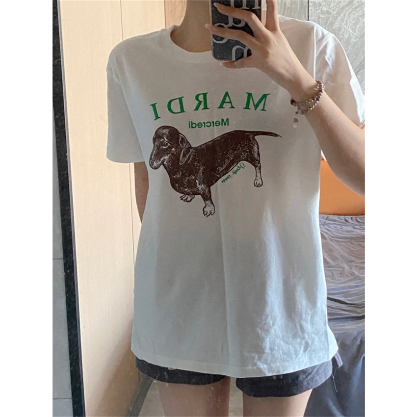 NRVP Áo Thun Nữ Oversize Cổ Tròn Thời Trang Hàn Quốc