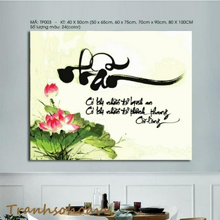 Tranh Sơn Dầu Số Hóa Thư Pháp Nhẫn  Nhiều Kích Thước Tranhsohoavn Tranh Tự Tô Màu Mã Tranh TP003