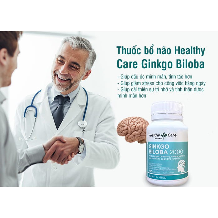 Bổ não Healthy Care Ginkgo Biloba 2000mg 100 viên Úc | BigBuy360 - bigbuy360.vn
