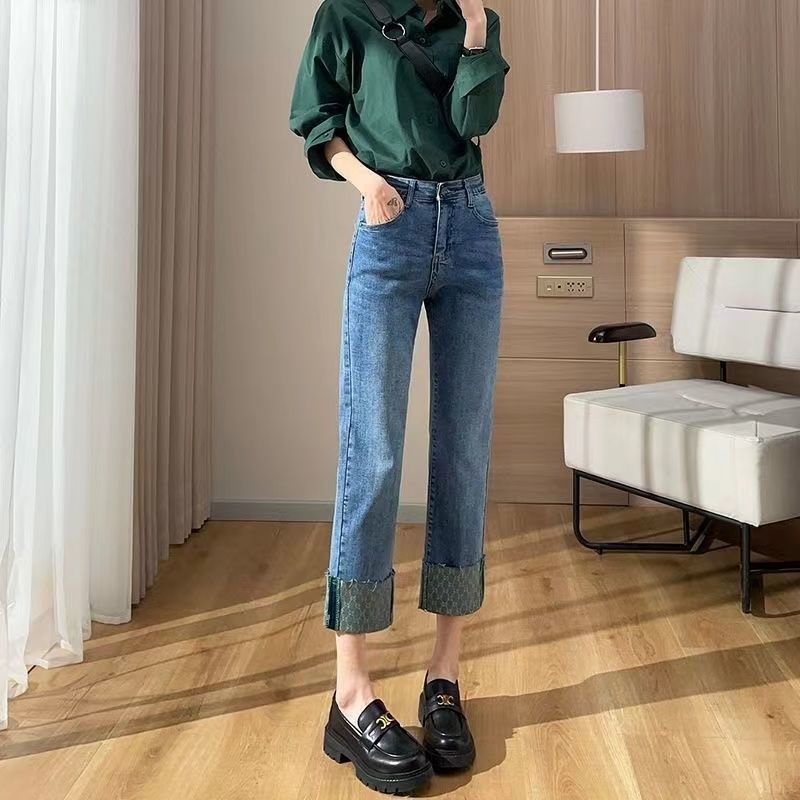 Quần Jeans Nữ Dài Lưng Cao Ống Đứng Thời Trang