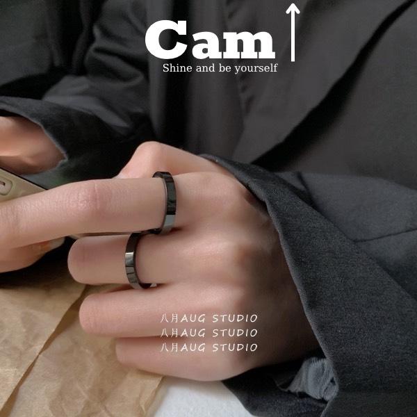 Nhẫn Trơn Thời Trang Less Ring Basic Unisex Nam Nữ Màu Đen Cá Tính Chất Liệu Inox Không Gỉ - Less Ring - Camcamvintage
