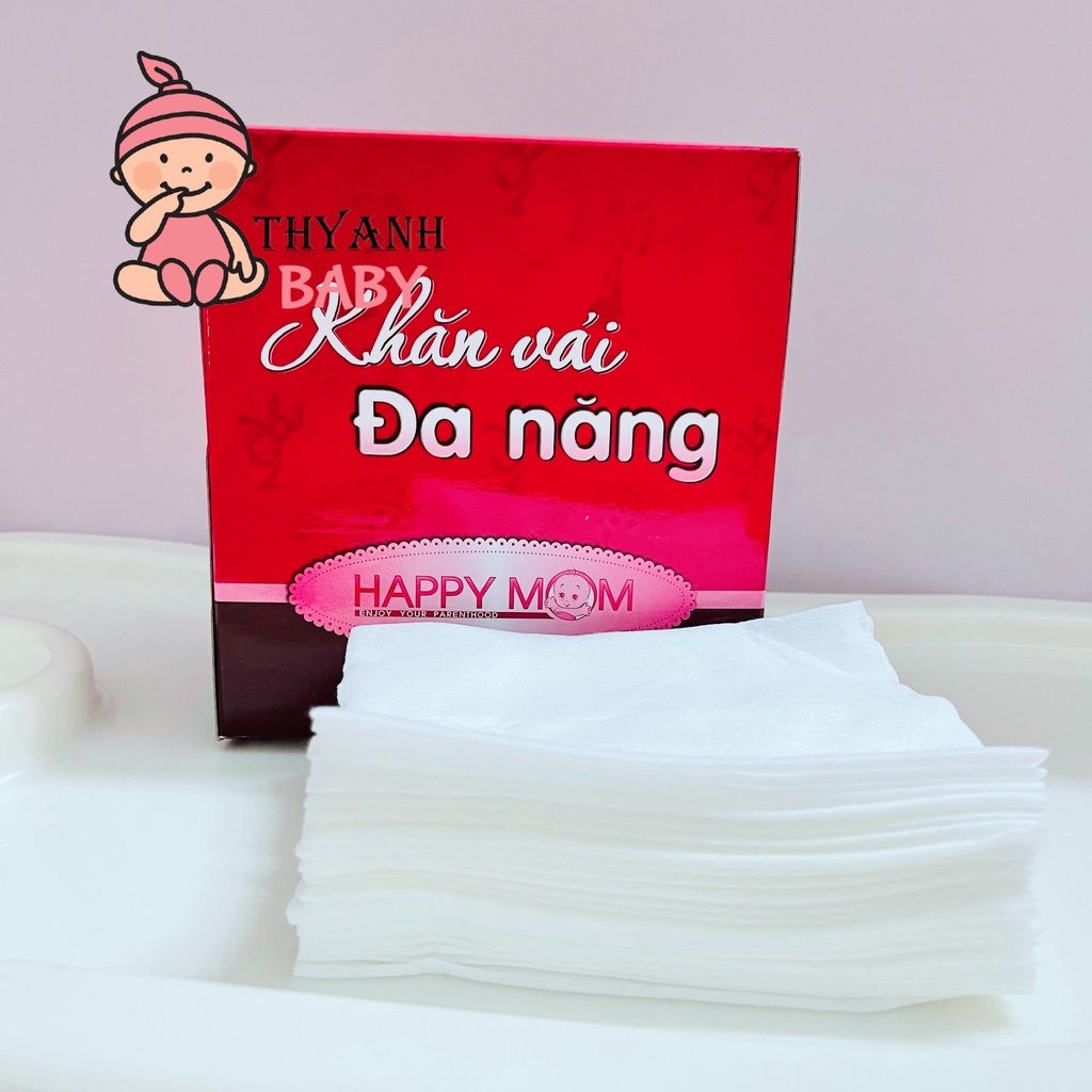 Khăn Vải Khô Đa Năng Happy Mom 180 Tờ Kích Thước 14x20cm