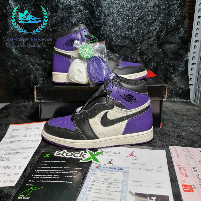 Giày Jordan 1 Tím Cổ Cao Court Purple 1.0 Cao Cấp