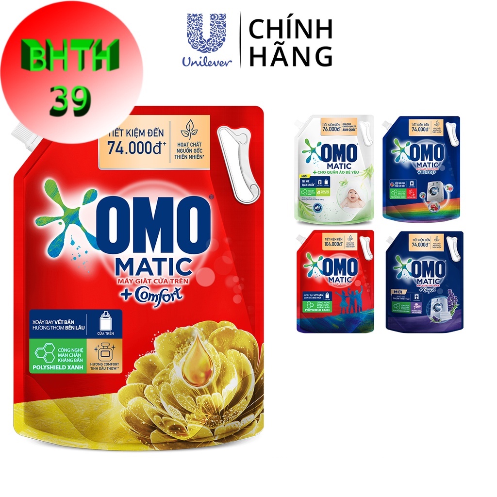 (Mẫu mới) Nước giặt OMO Matic 3,6kg / 3,9kg (Túi)