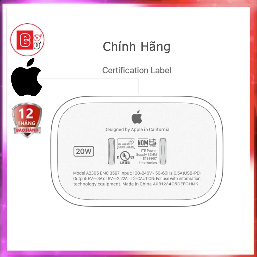 [Bh 12Th] Củ Sạc Nhanh Iphone 20W,Cáp Sạc Nhanh Iphone ,Bộ Củ PD 20W+Cáp Type-C to Lightning Cốc Sạc Nhanh Iphone-Bơ Bư