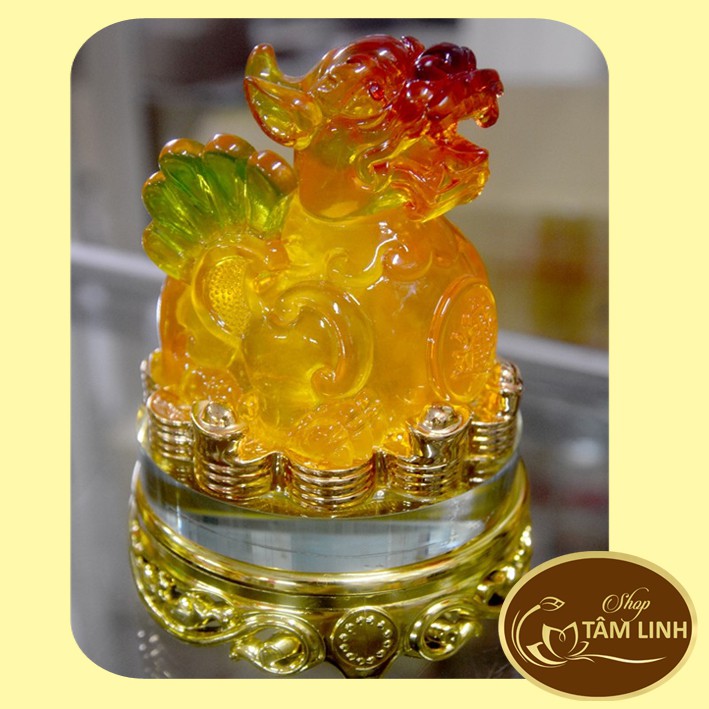 Tỳ Hưu Ngọc Phong Thủy Đế Kiếng Xoay Nhiều Màu Cao 15 cm GIÁ RẺ VÔ ĐỊCH