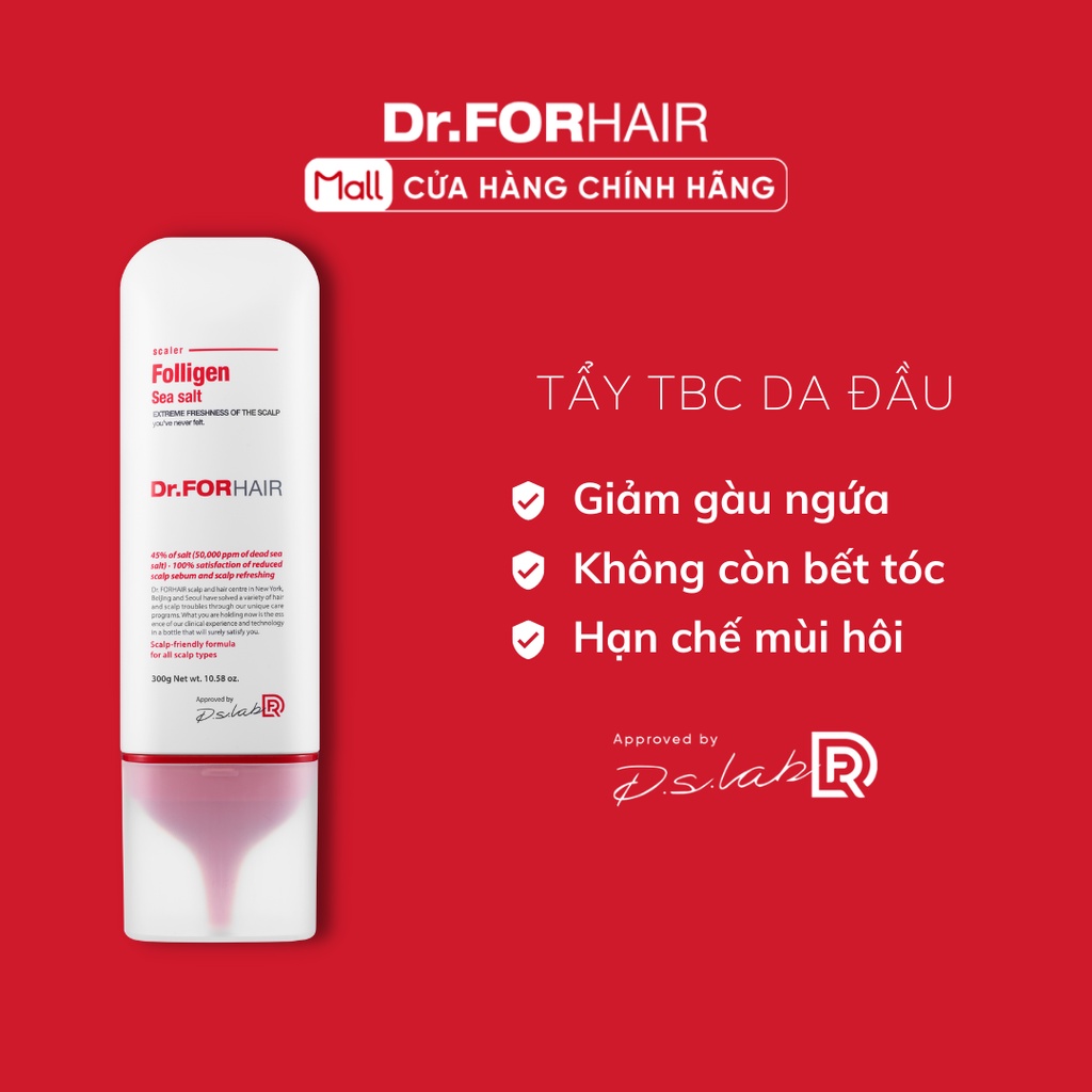 Muối biển tẩy tế bào da chết da đầu, tóc giảm gàu Dr.FORHAIR/Dr For Hair Sea Salt Scaler 300g