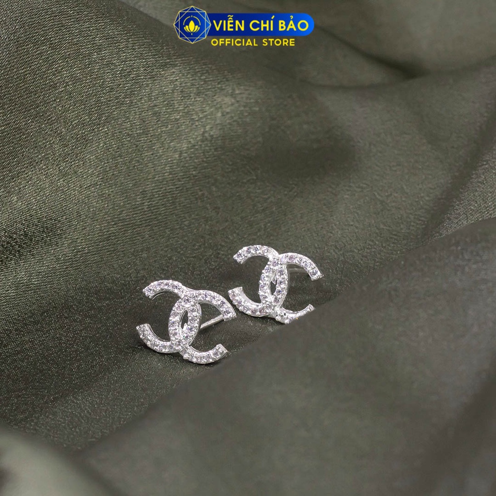 Bông tai bạc nữ CC chất liệu bạc 925 thời trang phụ kiện trang sức nữ Viễn Chí Bảo B400163