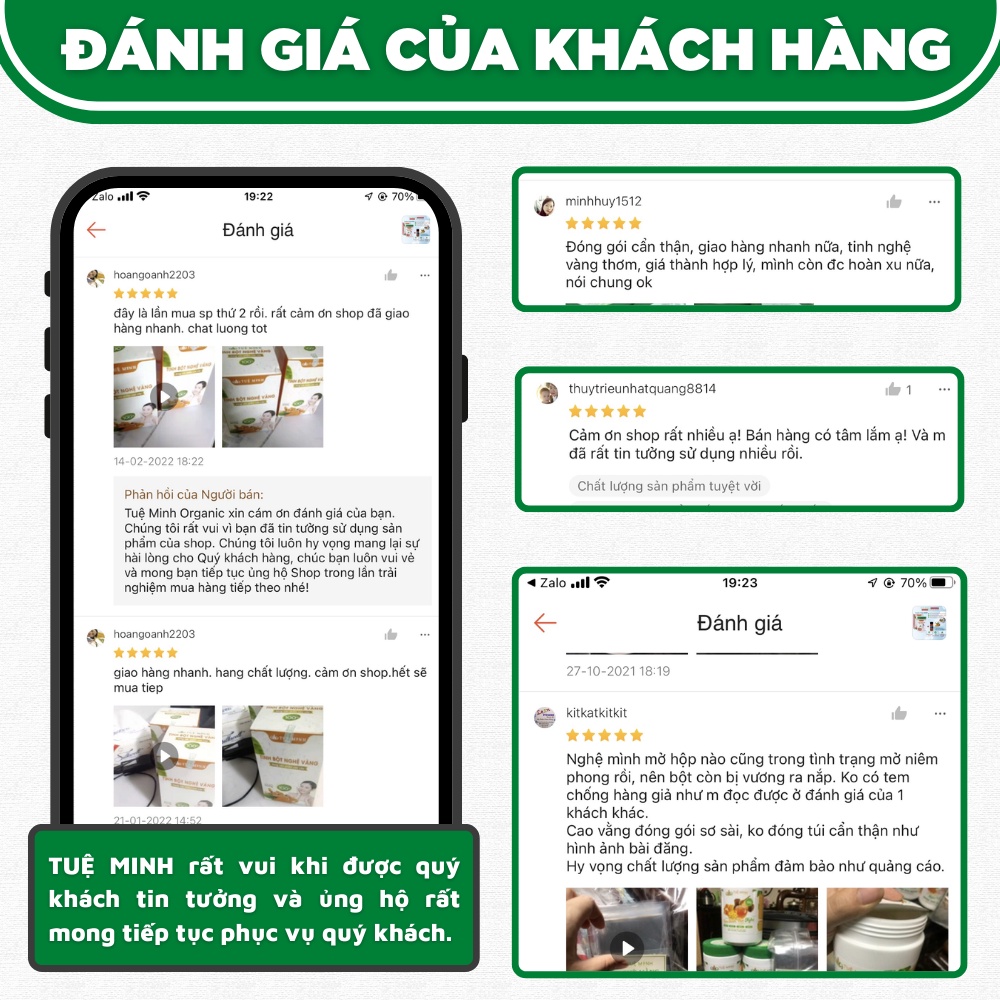 Tinh bột nghệ vàng nguyên chất Tuệ Minh cao cấp 1 hộp 0,5kg