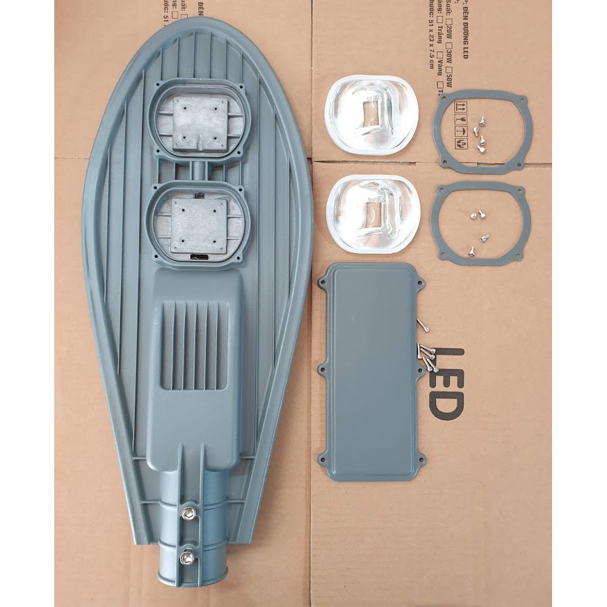 Vỏ đèn đường lá 100W loại 2 mắt led
