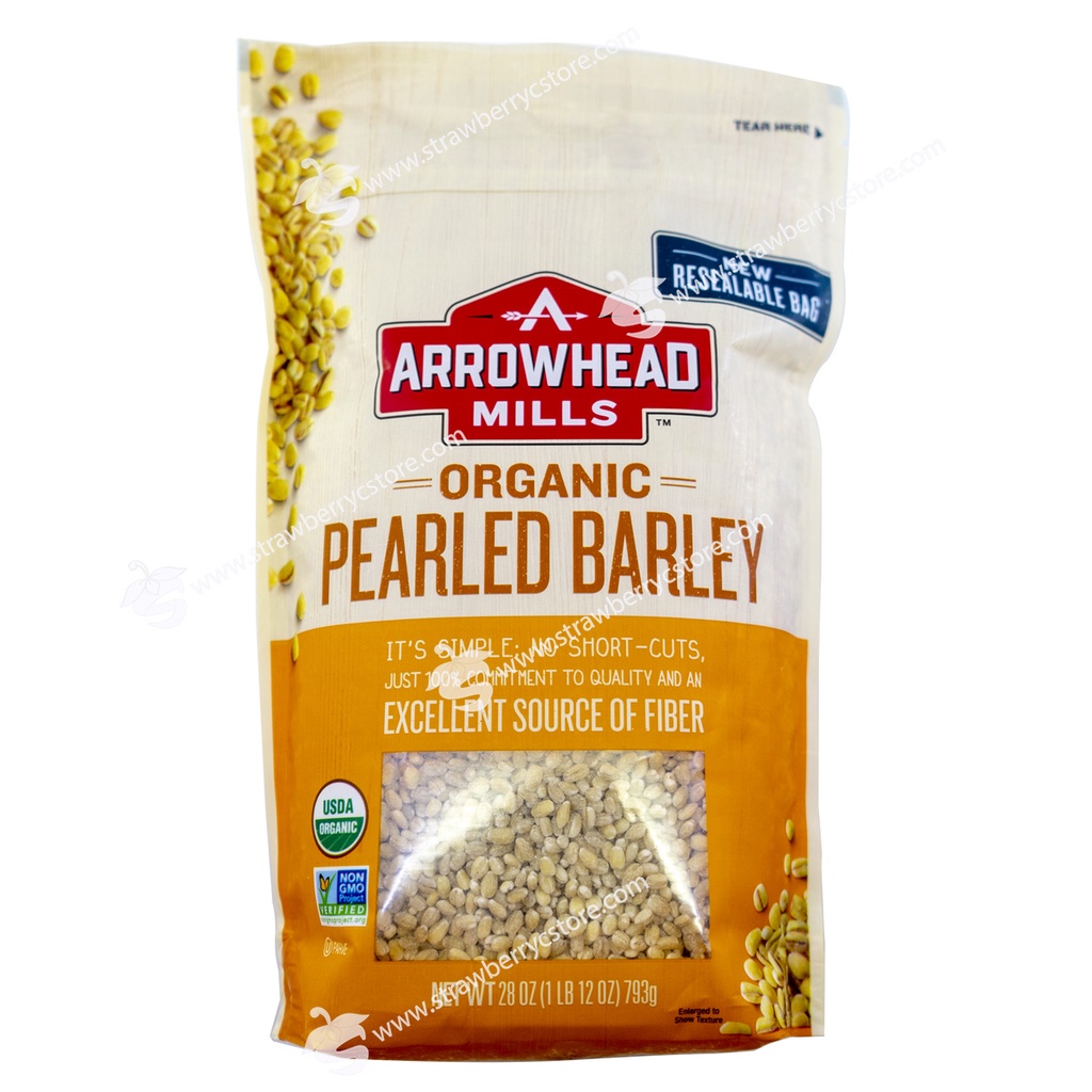 Hạt Ý Dĩ / Lúa Mạch Hữu Cơ Arrowhead Mills Organic Pearled Barley, Gói 793g (1 Lb. 12 Oz.) 28 Oz.
