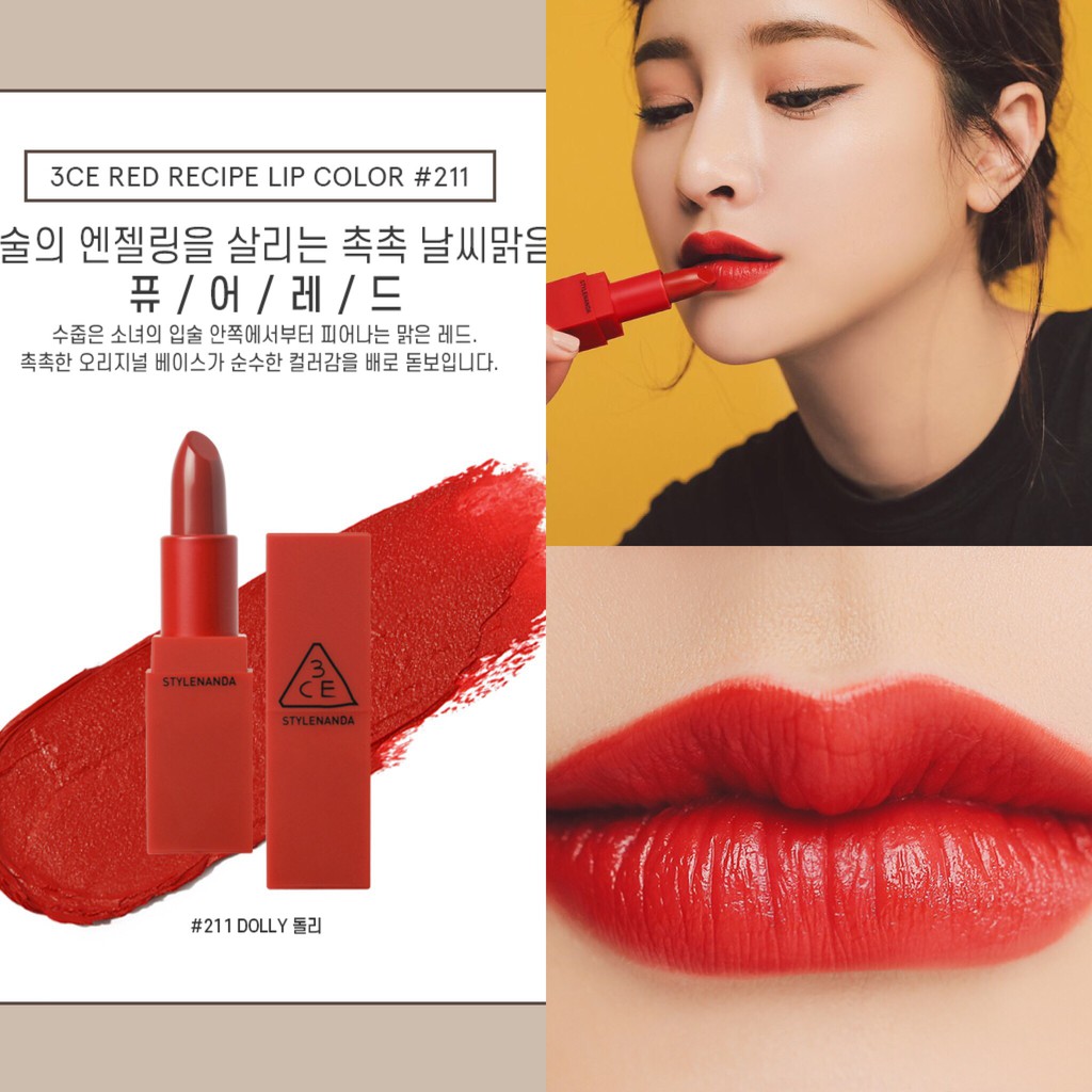 Son Thỏi Lì Vỏ Đỏ 3CE Red Recipe Matte Lip Color