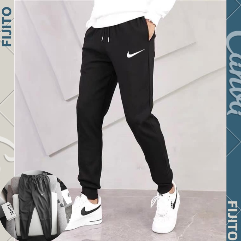 Quần jogger nam combo 2 quần NI.KE trơn basic thun poly phong cách thể dục thể thao FIJITO