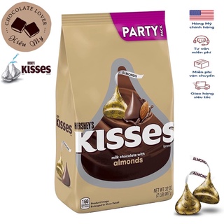 Kẹo Socola Mỹ Hershey s Kisses nhân hạnh nhân túi vàng 907g _ Bill Mỹ