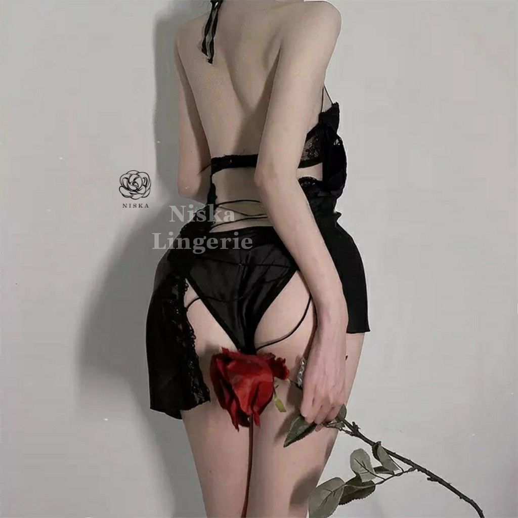 Đầm ngủ satin cup ngực có gọng - Mã D214