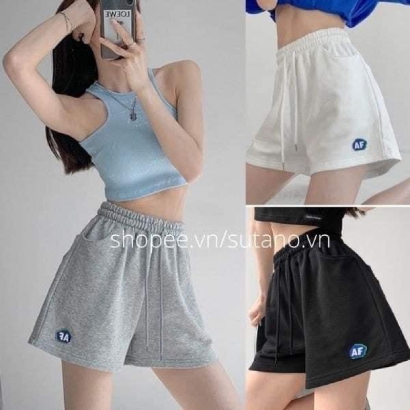 Quần sooc đùi nữ Af thun chun 3 màu đủ size S M L Huyen híp