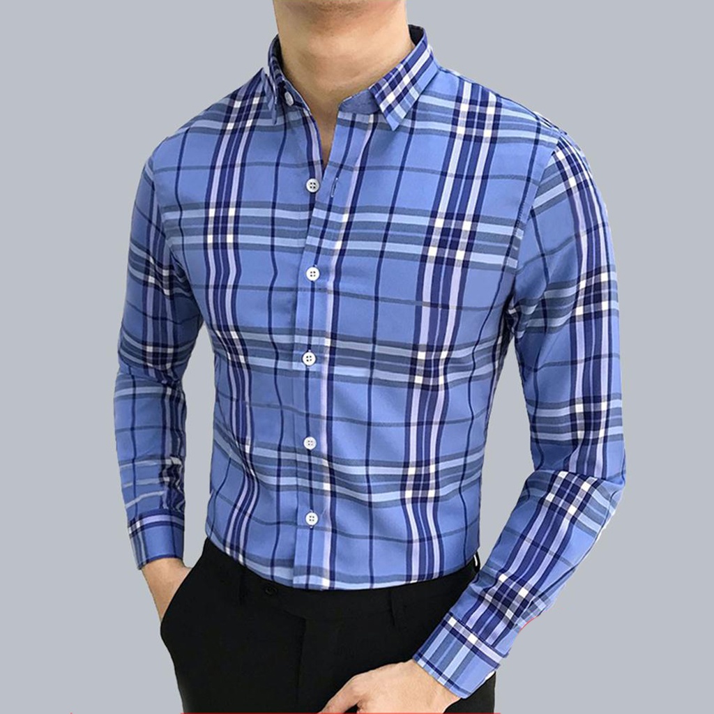 Áo sơ mi nam dài tay họa tiết kẻ sọc BBR , cao cấp