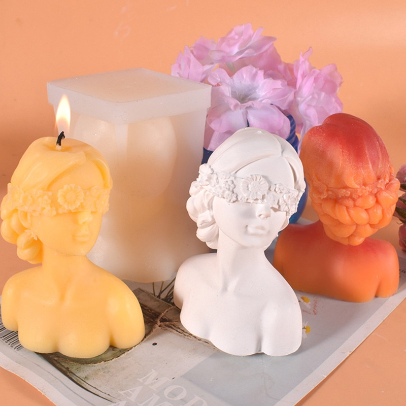 Khuôn silicone tạo hình làm nến hình cô gái UV DIY