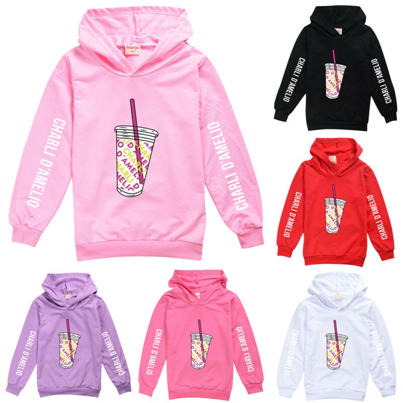 Áo Hoodies Tay Dài Hoạ Tiết In Cho Bé Gái