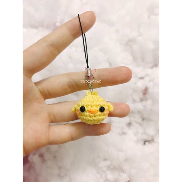 Móc treo điện thoại Gà Con bằng len handmade siêu xinh