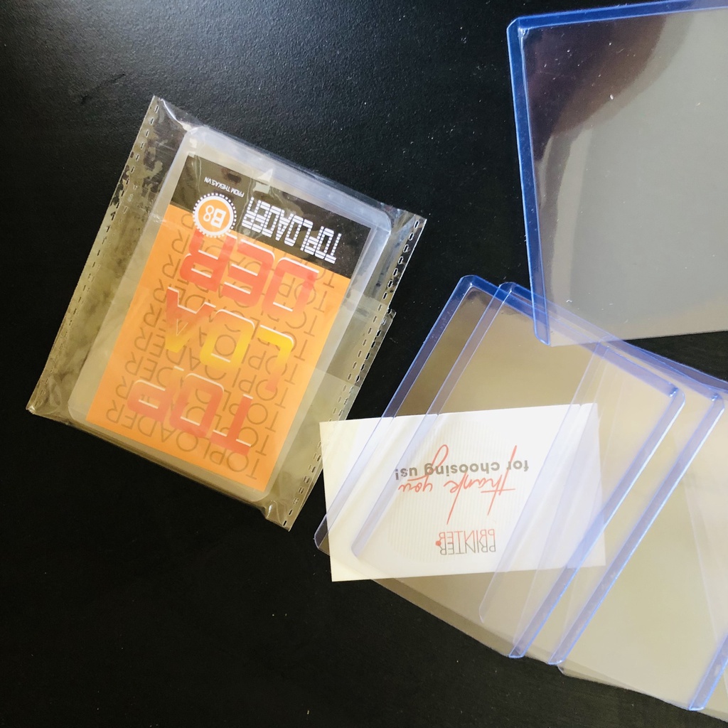 Xấp 10 toploader A7 size 7.2x10cm Khổ dọc và 5 sticker hologram trong suốt trang trí TOPLOADER
