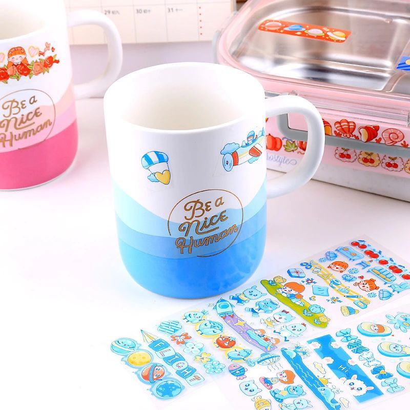 [WS004] Băng Dán Washi Sticker Trong Suốt Họa Tiết Dễ Thương