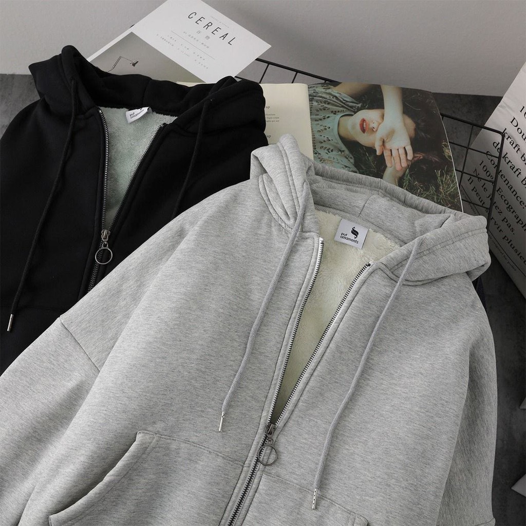 Áo khoác nỉ ngoại Quảng Châu không xù lông, bên trong lót Lông cừu cao cấp CC082 | BigBuy360 - bigbuy360.vn