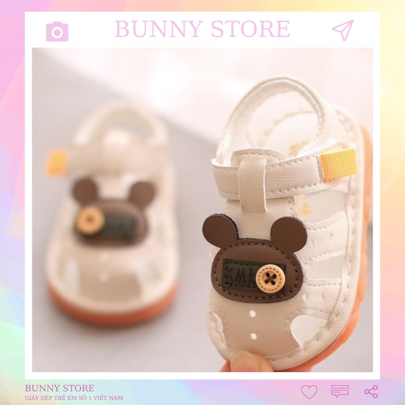 Dép tập đi cho bé trai gái có tiếng kêu giày tập đi Bunny Store GTD02