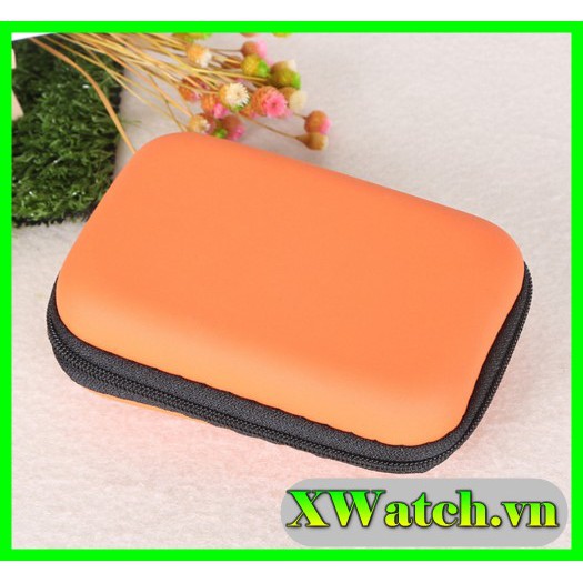 Bao đựng tai nghe, phụ kiện cáp sạc hình chữ nhật 12 x 8 x 4 cm