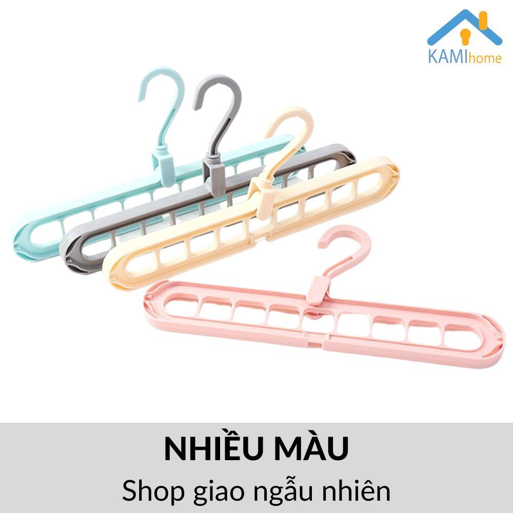 Móc nhựa treo quần áo gập gọn loại 9 lỗ có thể xoay nhiều hướng mã 70051