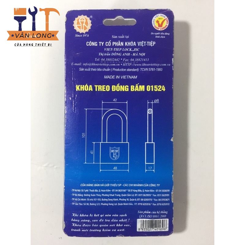 Ổ Khoá Việt Tiệp Càn Ngắn, Dài  Chính Hãng