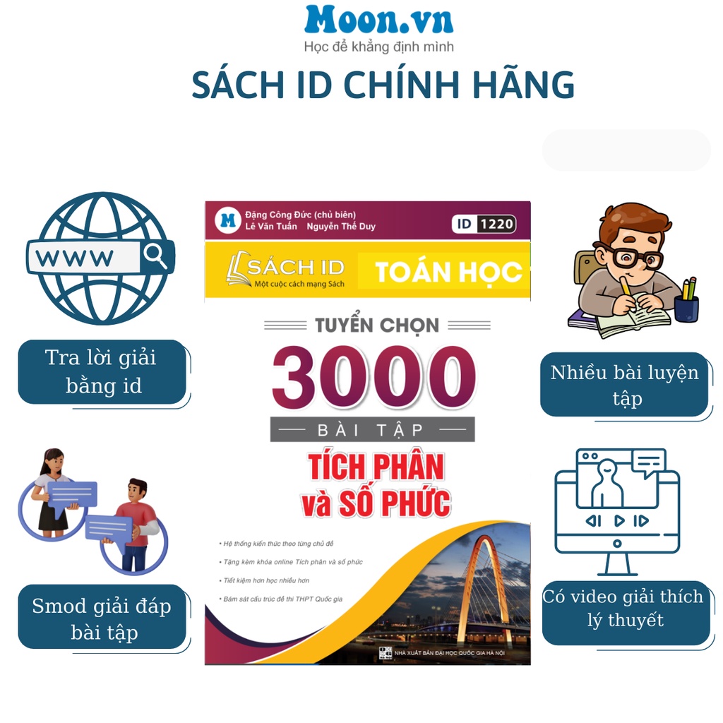 Sách ID ôn luyện thi THPT Quốc gia 2023 môn Toán học lớp 12: Tuyển chọn 3000 Bài tập Tích phân và số phức - Bản 2022