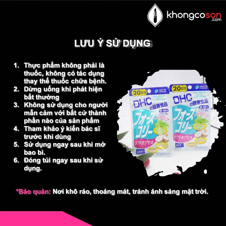 Viên Uống Giảm Cân Bổ Sung Dầu Dừa DHC FORSKOHLII 15 Ngày (30v/Gói) và 30 Ngày (60v/Gói) - Khongcoson