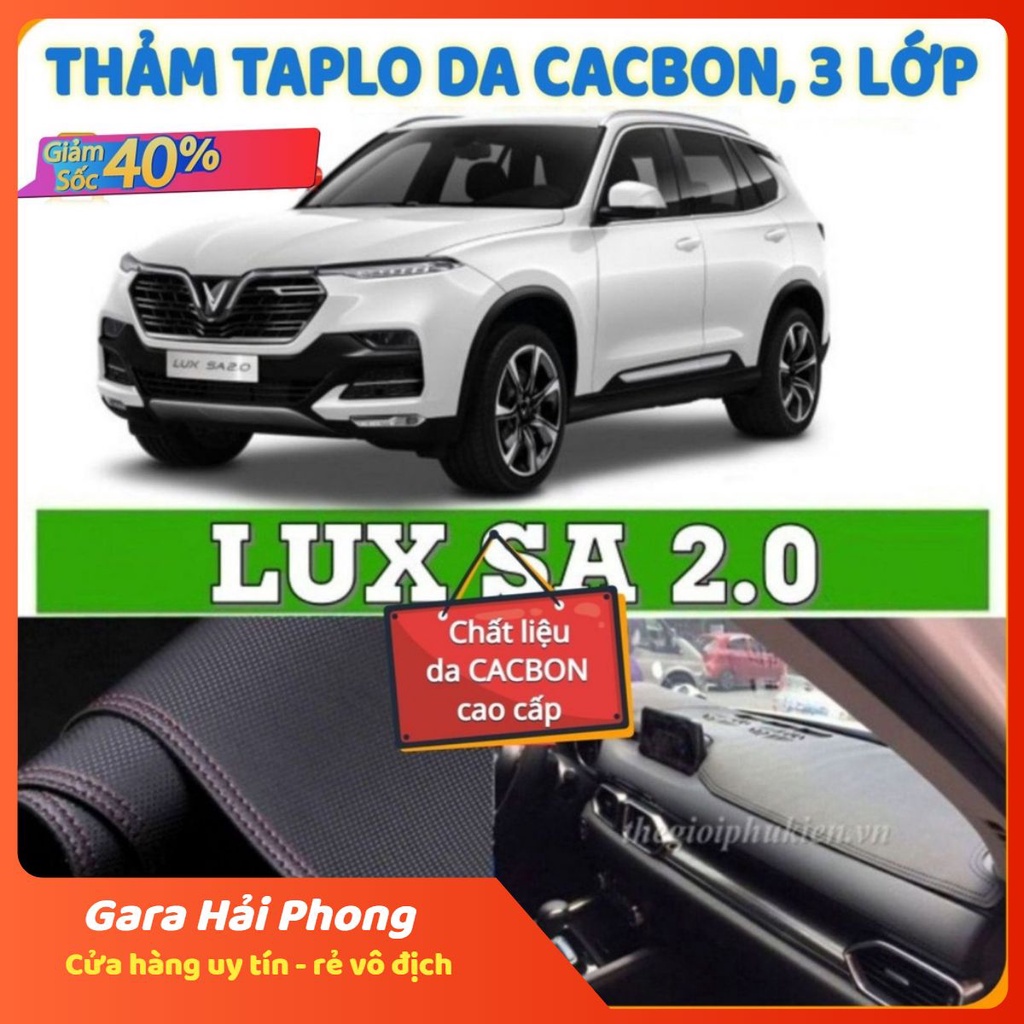 Thảm taplo Vinfast LUX SA 2.0 2019 - 2021 dập vân Cacbon cao cấp, chống nóng ô tô hiệu quả