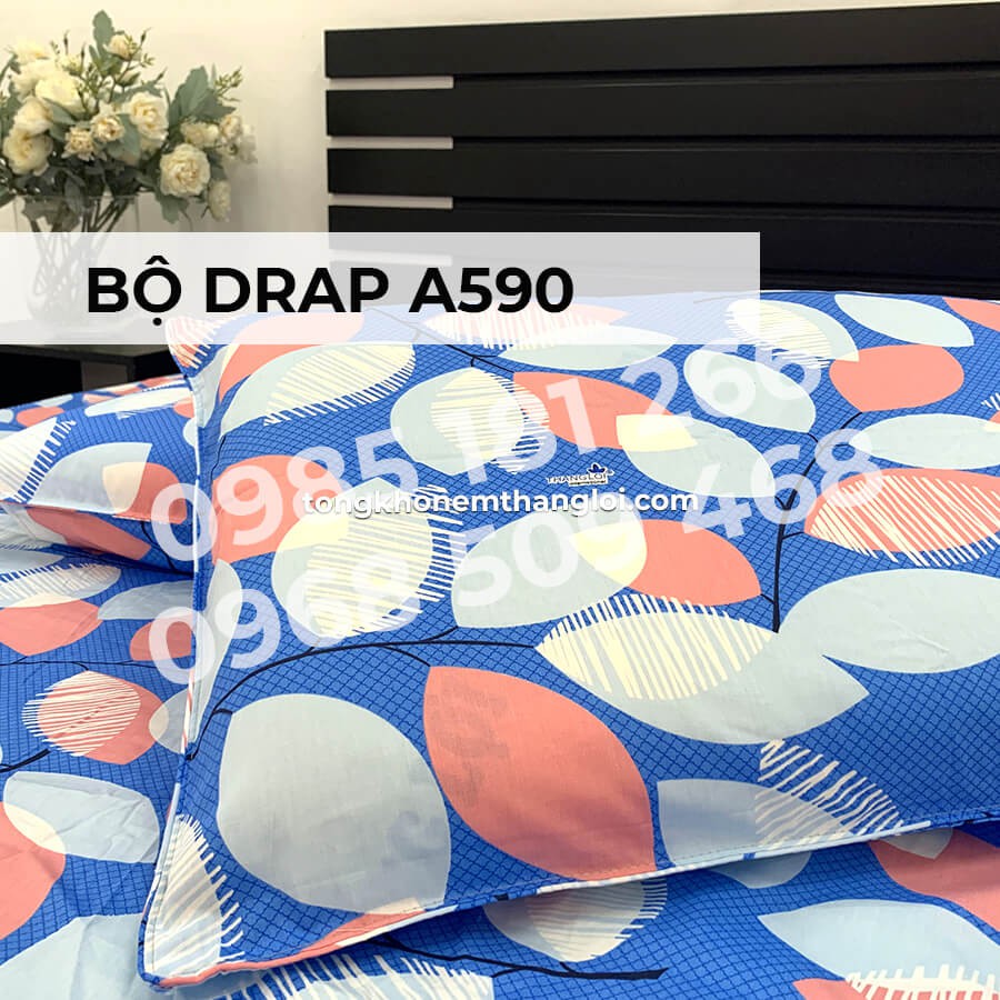 [Ảnh Thật] A590 - Bộ Drap Cotton 4 món Thắng Lợi Chính Hãng (Ga Nệm, Áo Gối)