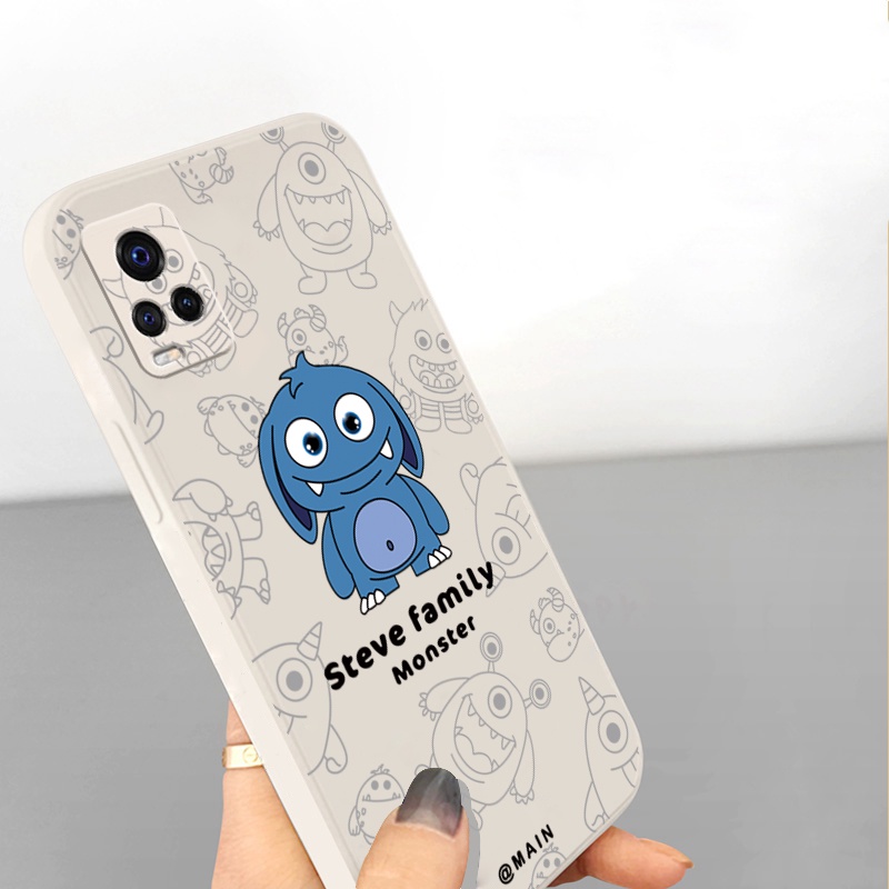 Ốp Điện Thoại Mềm Cạnh Vuông Hình Quái Vật Mini Cho VIVO T1X Y02S Y21 Y15A Y15S Y33S Y55 Y75 Y11S Y12S Y1S Y91C Y01 Y35 Y16 T1 5G