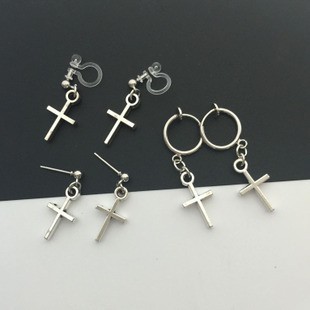 Khuyên tai thánh giá bts suga phong cách hàn quốc unisex cá tính thiết kế thời trang mới lạ độc đáo