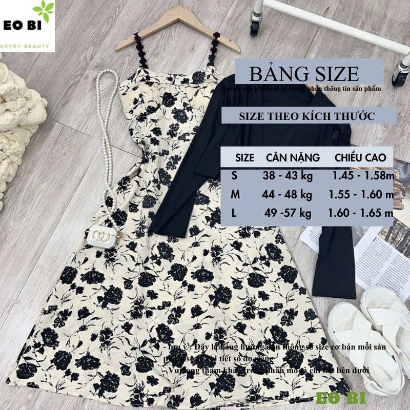 : Set áo calidan mix váy hoa nhí có cúp ngực,Set đầm hoa kèm áo khoác  có ảnh thật đủ size - EOBI