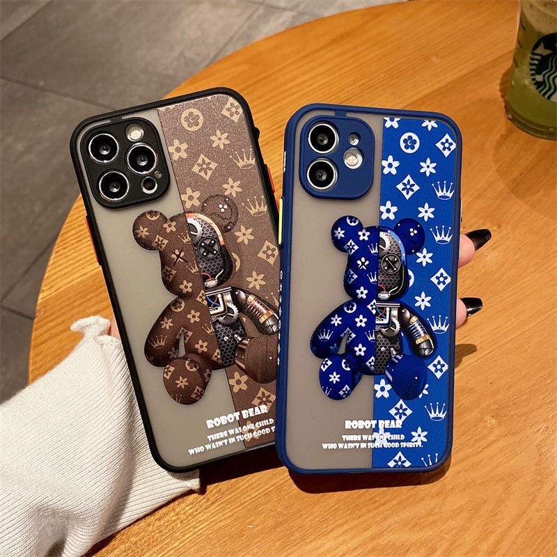 Ốp Iphone Lưng Nhám,Chống Bẩn Bảo Vệ Camera In Hình Gấu Kaws 7Plus,8Plus,x,xs,xsmax,11,11promax,12,12promax,13,13promax